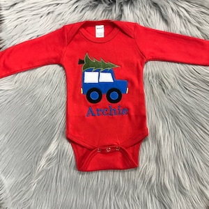 Christmas Baby Shirt - Christmas Truck Shirt - Adorable Baby Outfit - Baby Boy Christmas Shirt - Christmas Baby Attire
