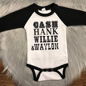 Johnny Cash Shirt Country Baby Clothes Baby Clothes Johnny Cash Onesie Hippie Baby Country Baby Shirt White/Black