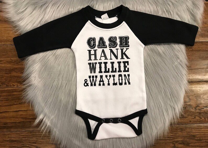 Johnny Cash Shirt Country Baby Clothes Baby Clothes Johnny Cash Onesie Hippie Baby Country Baby Shirt White/Black