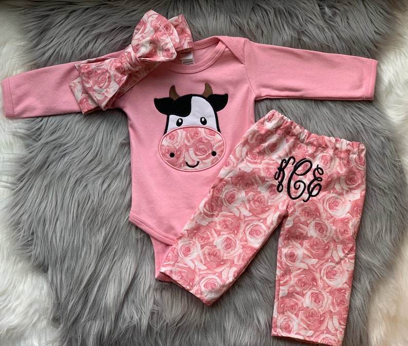 Cow Outfit Baby Girl Cow Outfit Baby Clothes Hippie Baby Etsy