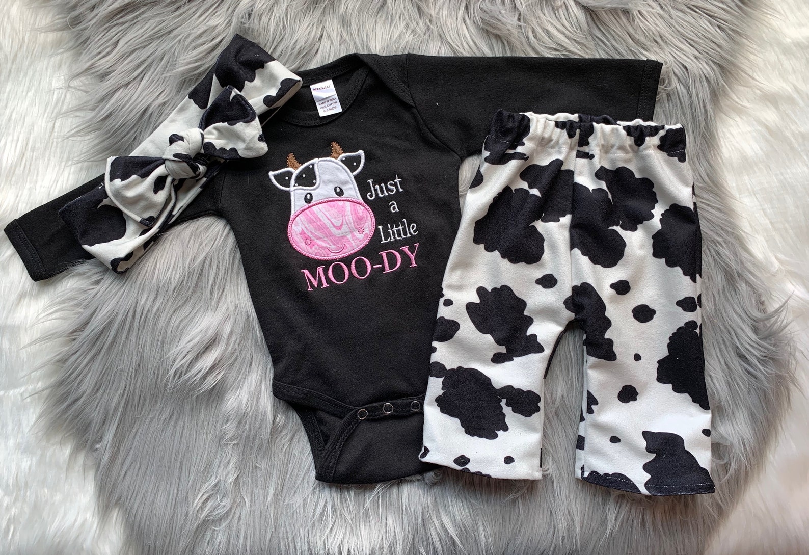 Cow Baby Clothes Baby Girl Outfit Cowgirl Outfit for Girls Etsy