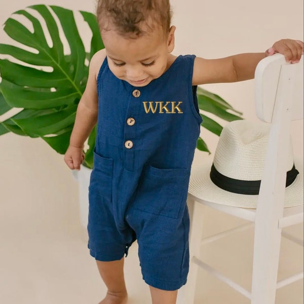 Summer Baby Rompers -  Infant Rompers - Personalized Infant Rompers - Monogrammed Baby Rompers