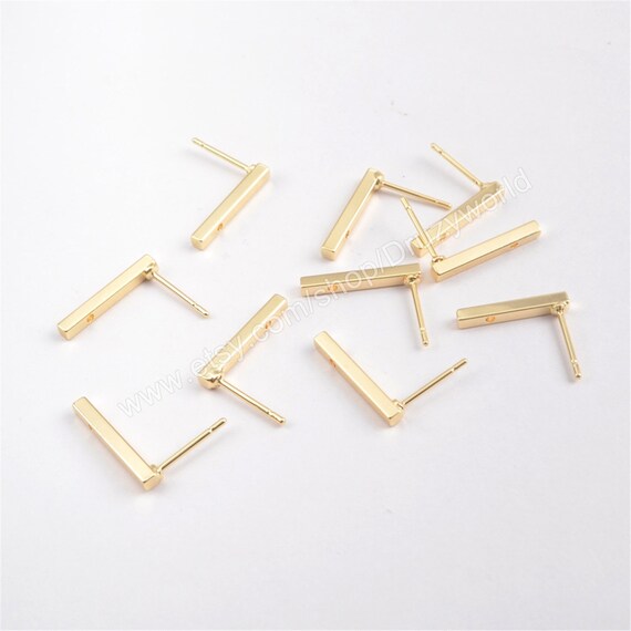 50pcs-Brass Connector Link Closed Square Hammered Gold Plated..