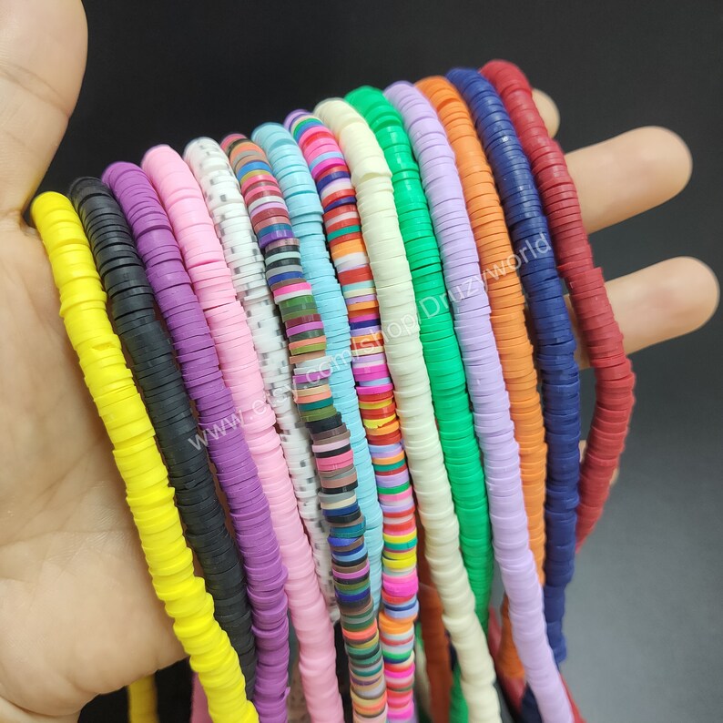 Wholesale 6mm Round Rainbow Vinyl Beads Colorful Heishi Beads | Etsy
