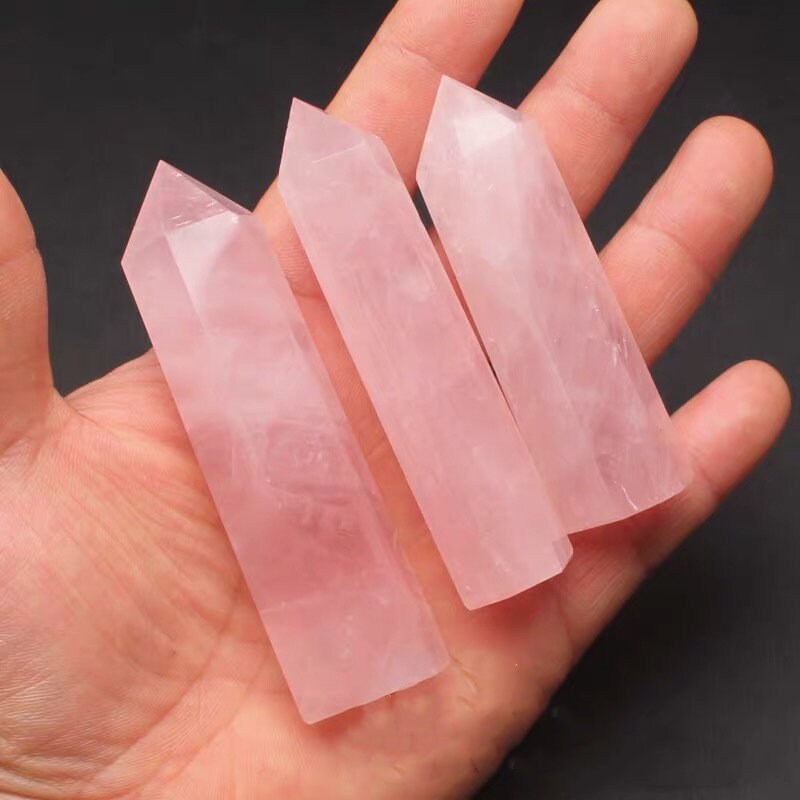 Wholesale Beautiful Natural Rose Quartz Tower Point Crystal Etsy