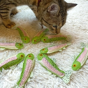 Rainbow Trout with Catnip - Colorful Fish for Kitty Cat - Felt Toy for Cats - Felt Sensory Catnip Silvervine Fish Toy