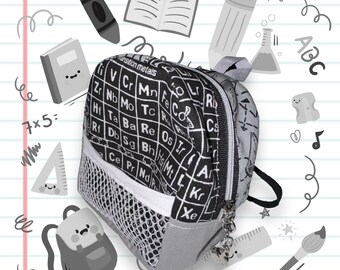 Science Equations Miniature Backpack • Teddy Bear Backpack • Backpack for 18” Doll • Back to School Gift • Chemistry Physics Acceasory