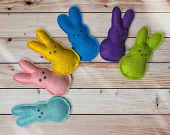 Easter Toy with Catnip - Colorful Peeps for Kitty Cat - Easter Basket Toy for Cats - Felt Sensory Catnip Silvervine Toy