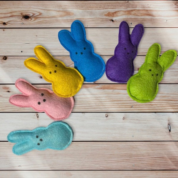 Easter Toy with Catnip - Colorful Peeps for Kitty Cat - Easter Basket Toy for Cats - Felt Sensory Catnip Silvervine Toy