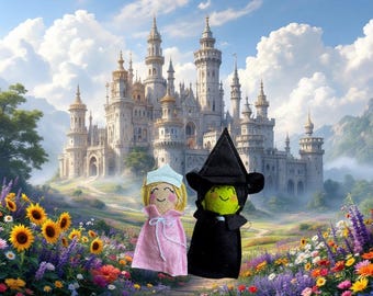 Giocattoli per gatti del Mago di Oz: Giocattolo in feltro con erba gatta - Glinda ed Elphaba
