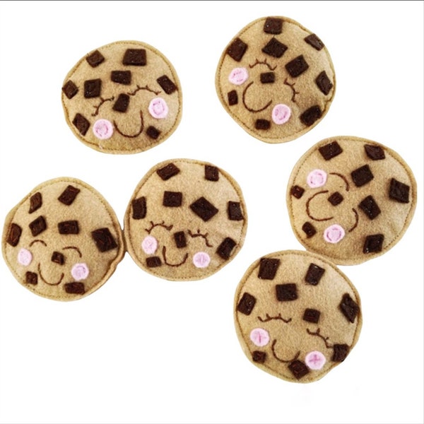 Chocolate Chip Cookie for Kitty Cat - Play Cat Food Toy for Cats - Felt Sensory Catnip Silvervine Toy - Easter Toy with Catnip