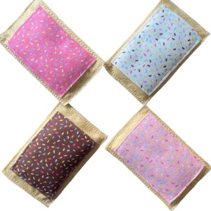 Felt Pop-Tart Cat Toy: Crinkle Catnip Silvervine Toaster Pastry