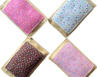Felt Pop-Tart Cat Toy: Crinkle Catnip Silvervine Toaster Pastry