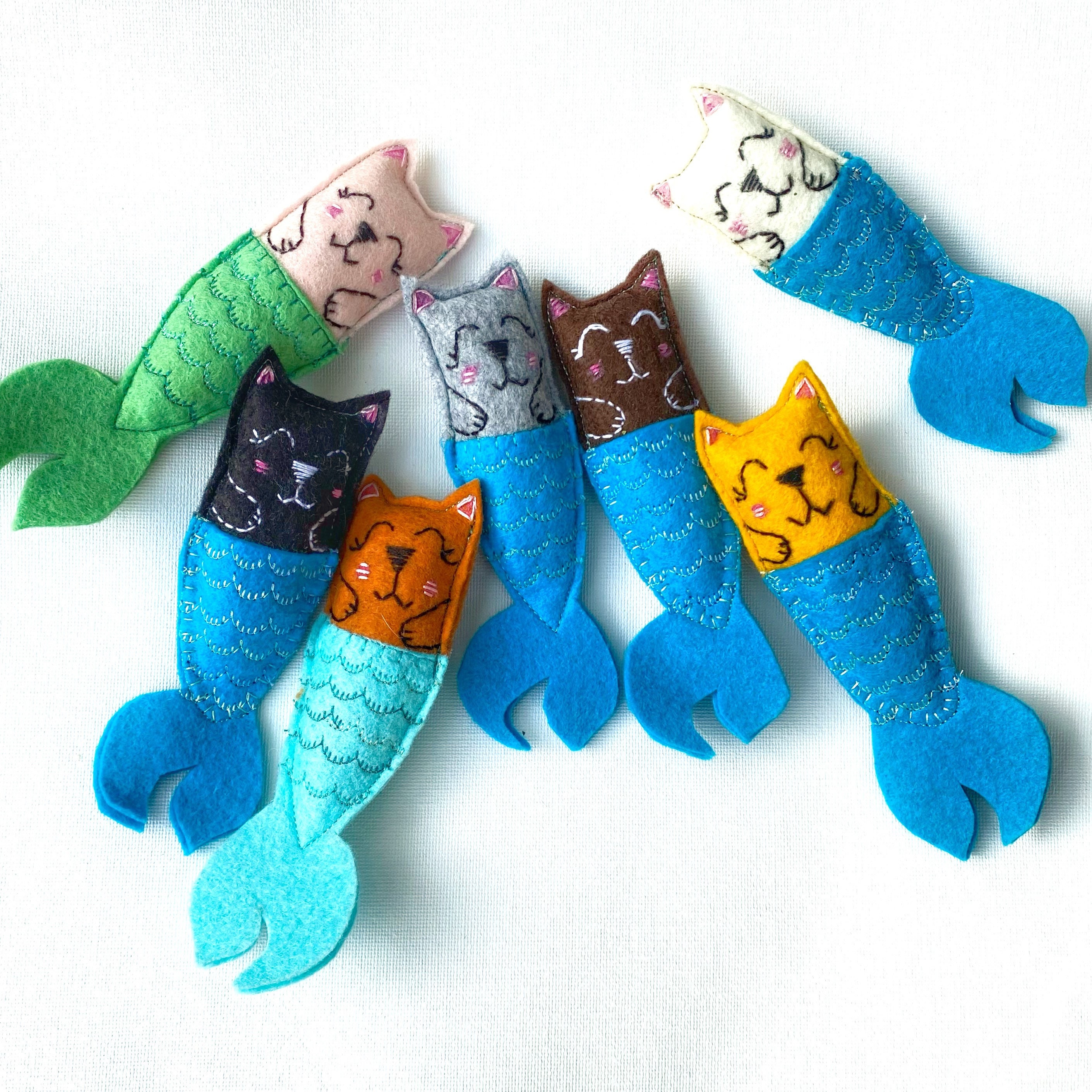 Purrmaid Toy with Catnip Catfish Toy for Kitty Cat Felt Etsy