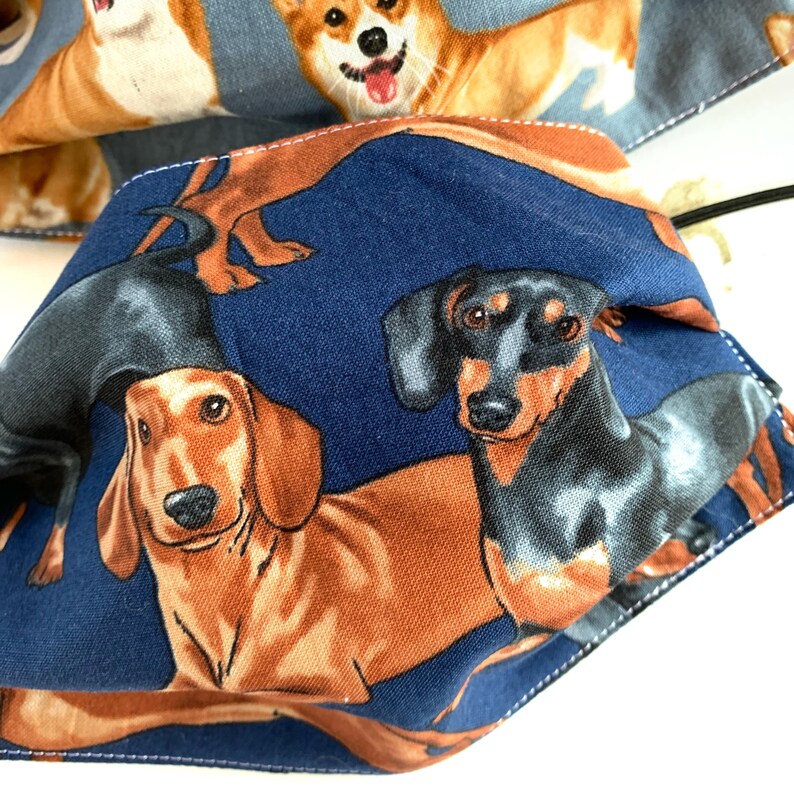 Novelty Dog Breed Masks Designer Dogs Fabric Face Masks Etsy