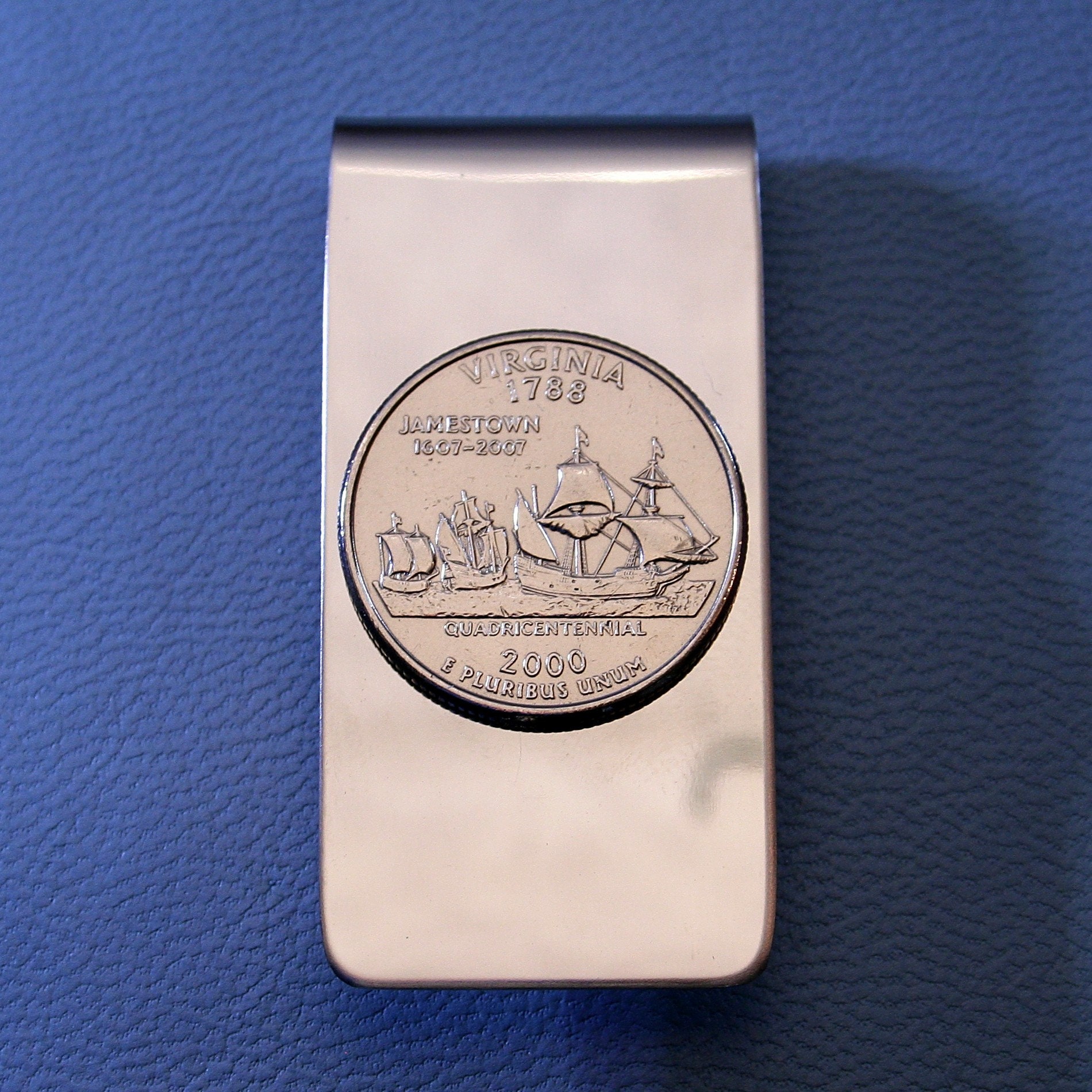 2000 Virginia Quarter Dollar Coin Money Clip Jamestown Etsy