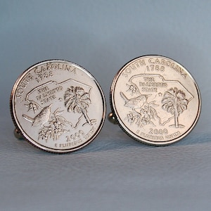 Manchetknopen South Carolina Quarter Dollar Coin 2000 - The Palmetto State