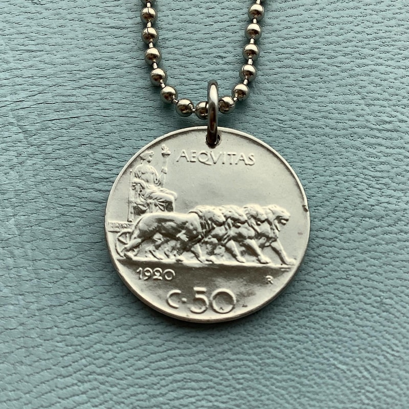 Italy - Cut Coin Pendant with Aequitas