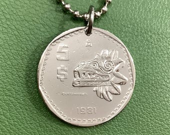 メキシコ 5ペソ | 羽毛のある蛇神ケツァルコアトルのコイン 1980