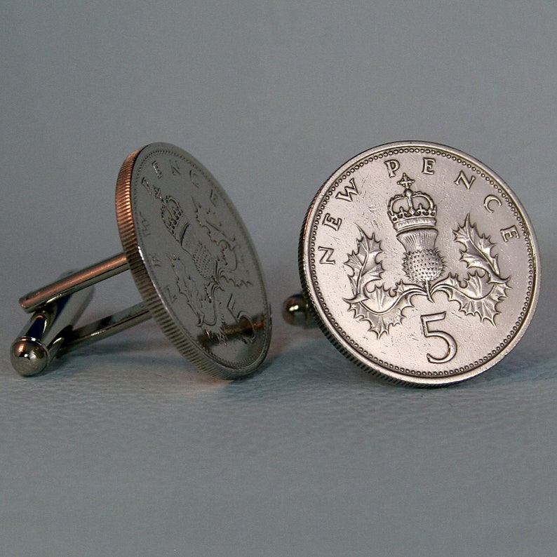 Scottish Thistle Coin Cufflinks 5 New Pence QE2 Scotland Etsy