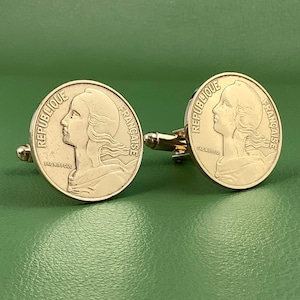 Gemelos antiguos franceses con moneda de la Libertad (1962-2001), 20 céntimos de oro de la Fraternidad Marianne-Igualdad