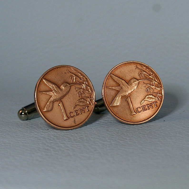 Hummingbird Trinidad and Tobago Coin Cufflinks Bronze 1 cent Etsy