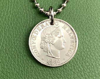 Switzerland Helvetica Liberty Coin Pendant Necklace - Etsy