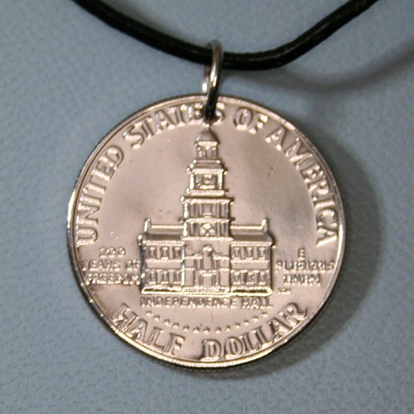 1976 American Bicentennial Coin Pendant -  Half Dollar JFK 50 Cents Philadelphia