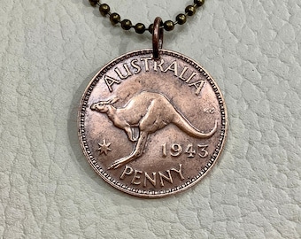 1942年オーストラリア・ペニー硬貨：カンガルーとキング・ジョージ