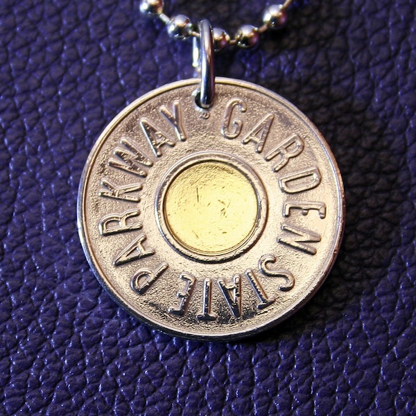 Garden State Parkway Transit Token Pendant -  Vintage Bullseye New Jersey GSP NJ Car Toll