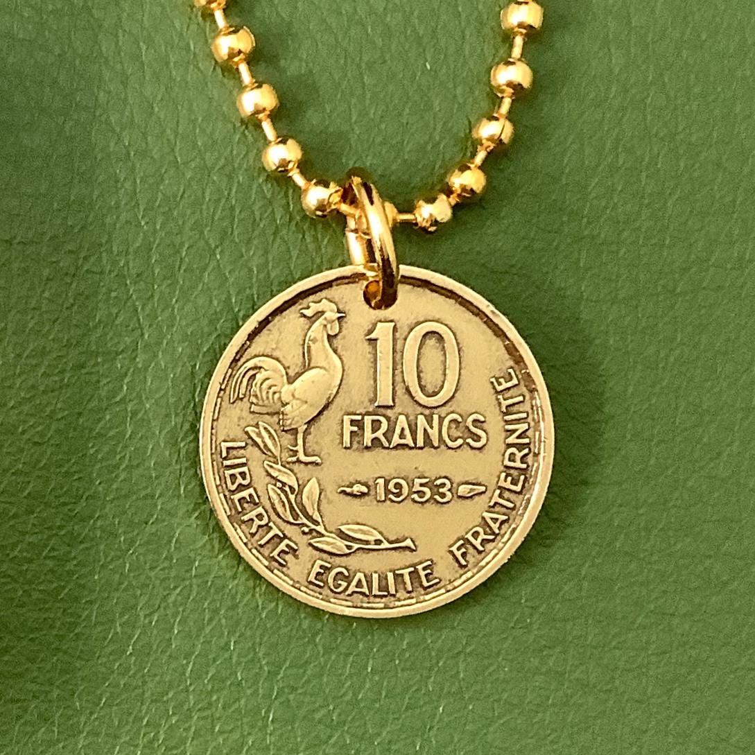 【希少美品】　REPUBLIQUE FRANCAISE コインネックレス ゴールド コイン ネックレス、REPUBLIQUE FRANCAISE 製、ダブル