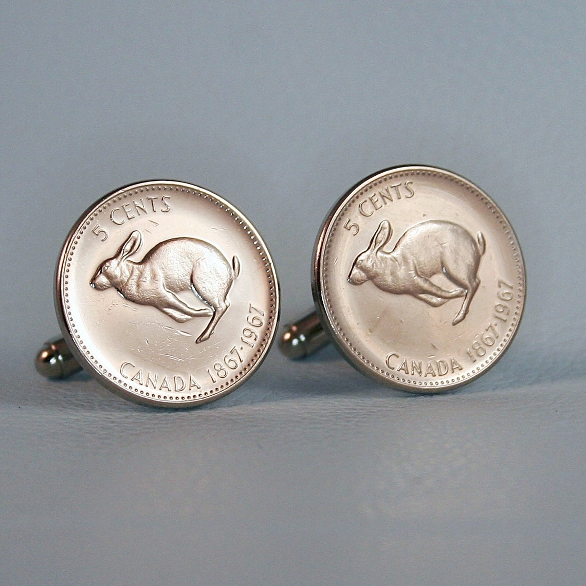 1967 Canada Rabbit Coin Cufflinks Canadian Centennial Hare | Etsy