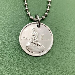 1960年代のヴィンテージ コペンハーゲン リトルマーメイド トランジットトークンネックレス - デンマークのお土産ジュエリー