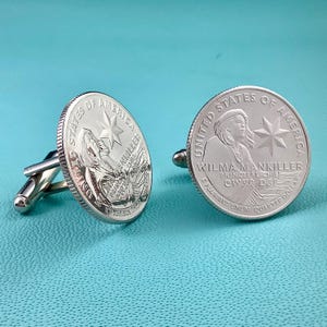 2022 Cherokee Häuptling Wilma Man killer Münze Manschettenknöpfe - Quarter Dollar Indian Native Tribe Nation amerikanische Frau Oklahoma OK