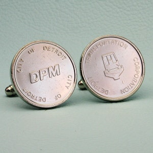 Detroit People Mover Transit Token Cufflinks