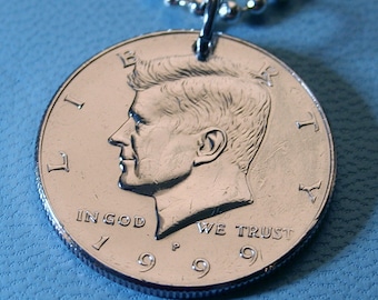 1971 - 2019 John F Kennedy Coin Pendant - Half Dollar JFK 50 Cents USA President