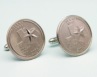 2004 Texas Quarter Dollar Coin Cufflinks - The Lone Star State