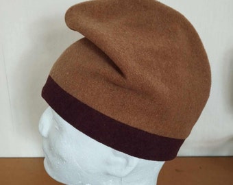 Phrygian cap made of camel and brown wool fabric.