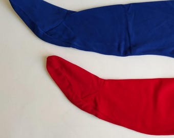 Two color chausses made of wool fabric for medieval re-enactment.