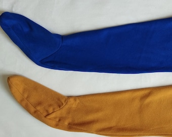 Two color chausses made of wool fabric for medieval re-enactment.