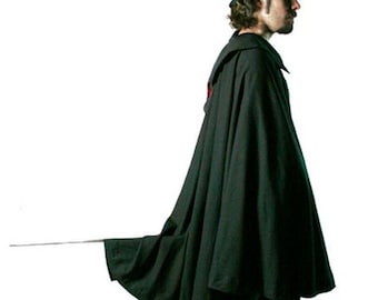Coat made of black wool fabric for seventeenth century historical reenactment.