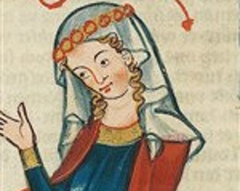 Veil made of linen for historical re-enactment. Measurements: 70 x 90 cm.