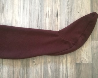 Chausses made of brown wool fabric for medieval re-enactment. Available in different sizes.