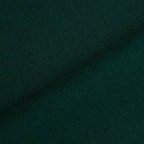 100% pure wool fabric in dark green color.