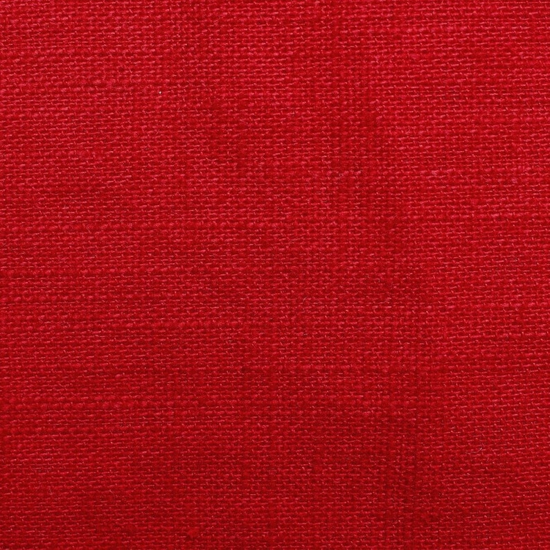 Red Linen Fabric 100 Linen Etsy