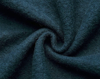Walkloden - 100% pure wool fabric in petrol blue color.