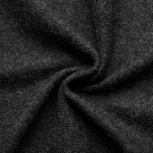 Walkloden - 100% pure wool fabric in dark grey color.