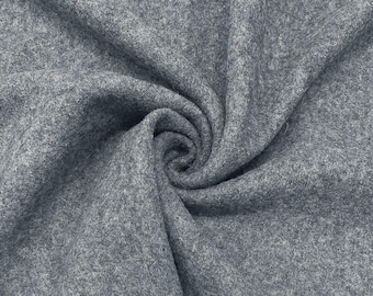 Walkloden - 100% pure wool fabric in grey color.