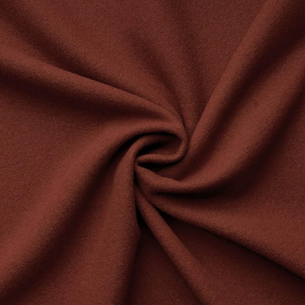 Terracotta wool fabric.