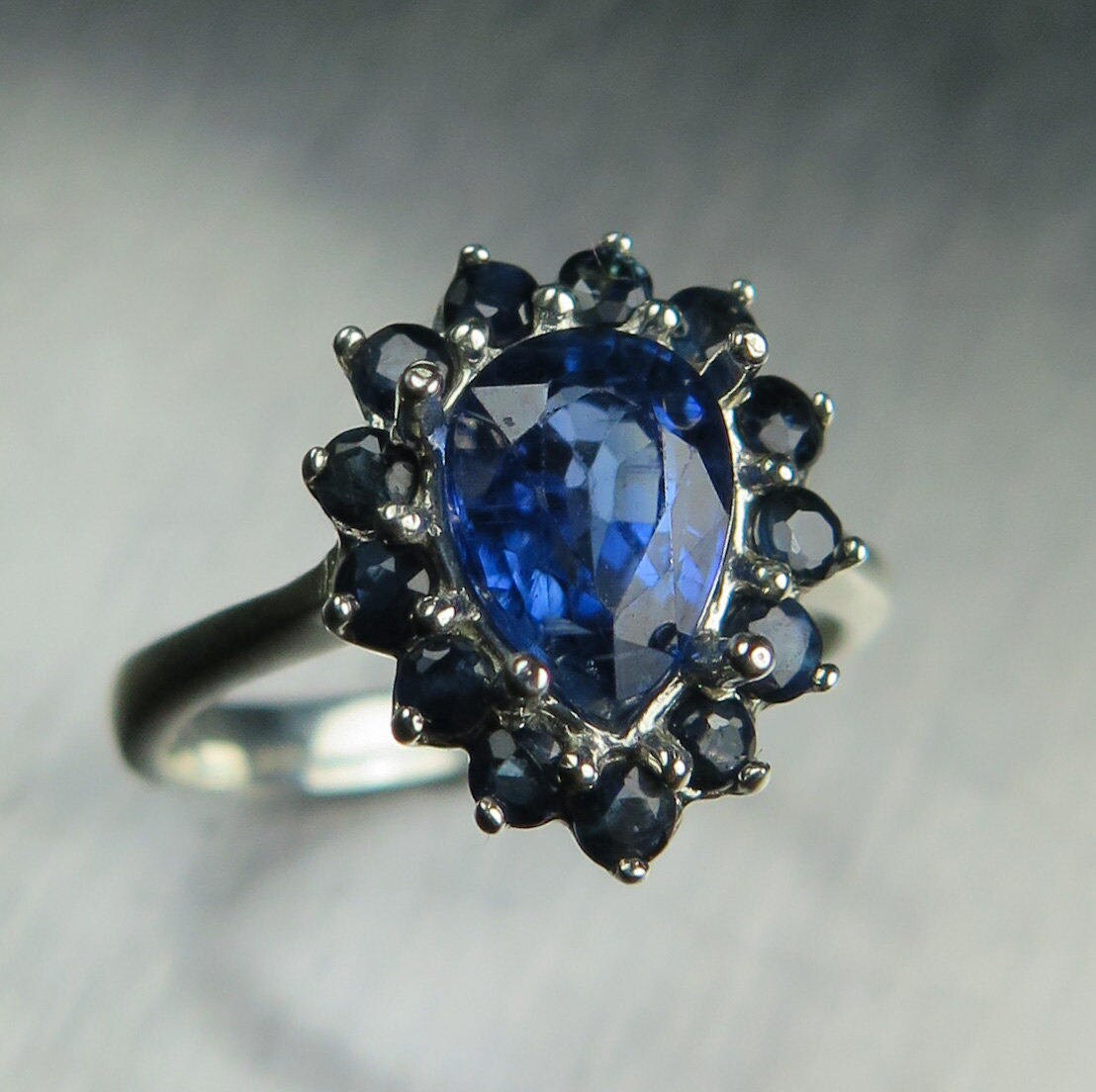 1.55ct Natural royal blue Kyanite & sapphires Sterling 925 | Etsy